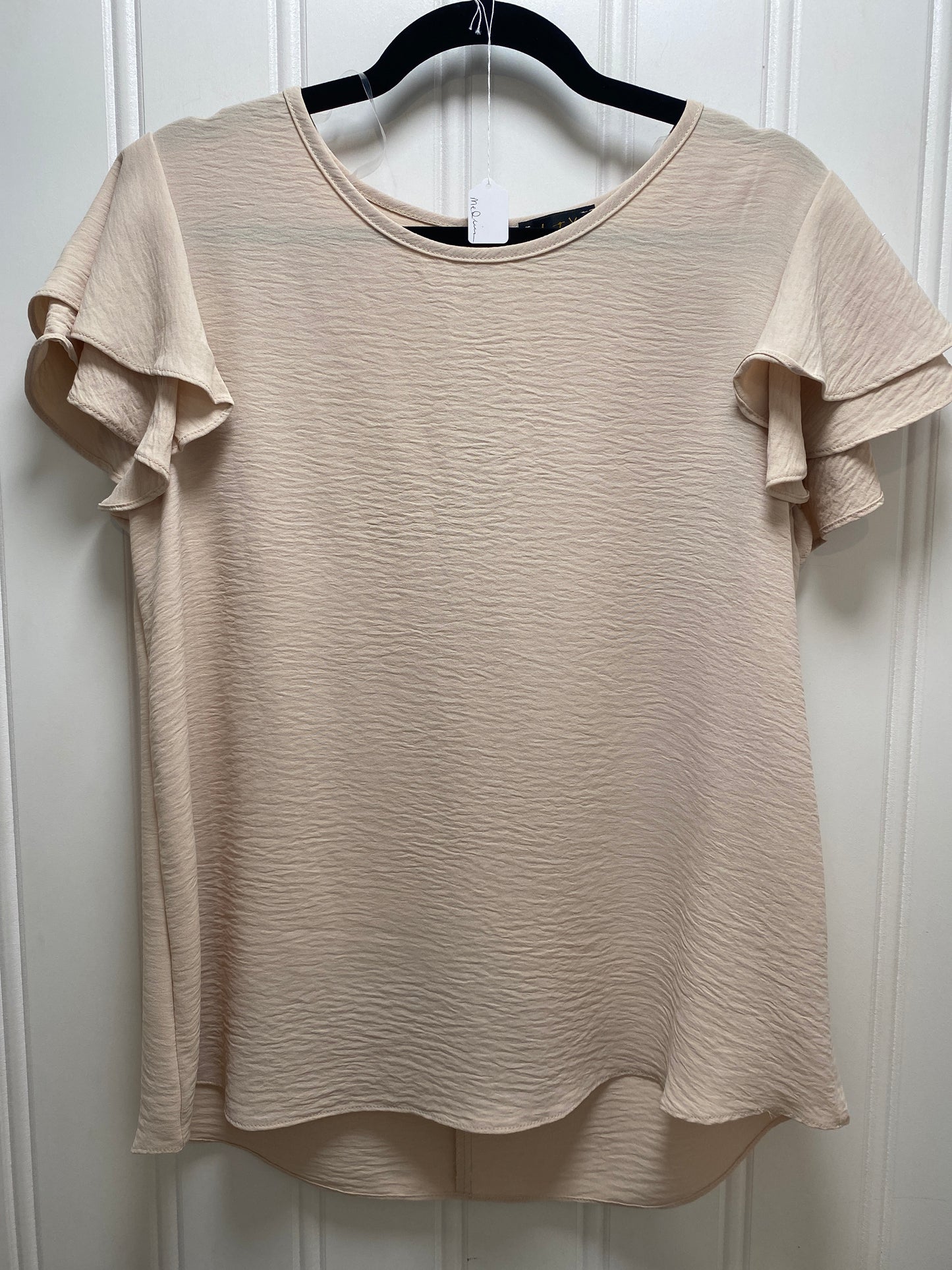 Beige Top with Ruffle sleeves