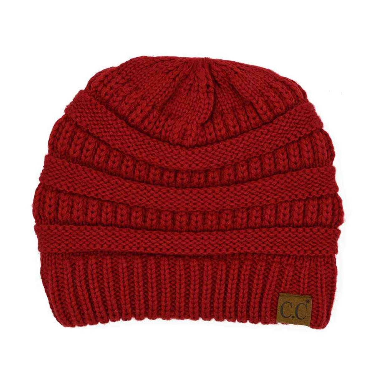 HAT20A Olivia Classic Knit Beanie: Red