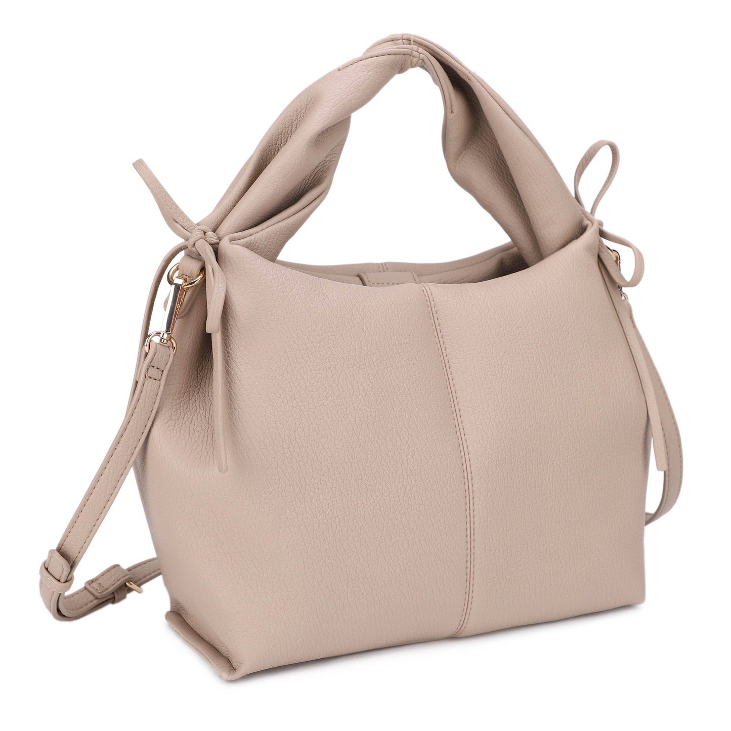Bonnie Satchel/Crossbody Bag With Ribbon Detail: Stone