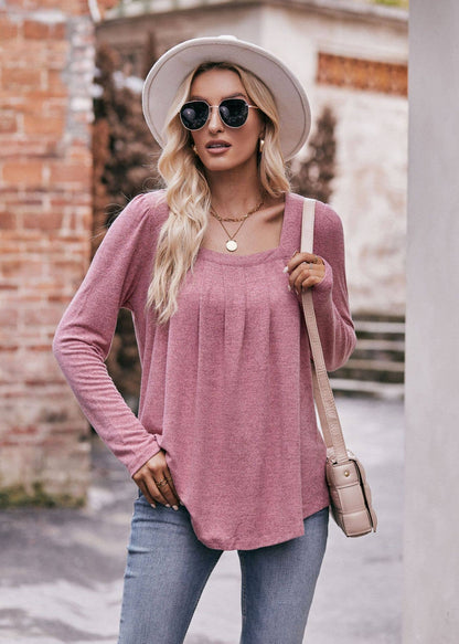 Top Square Neck Long Sleeve Charcoal / S