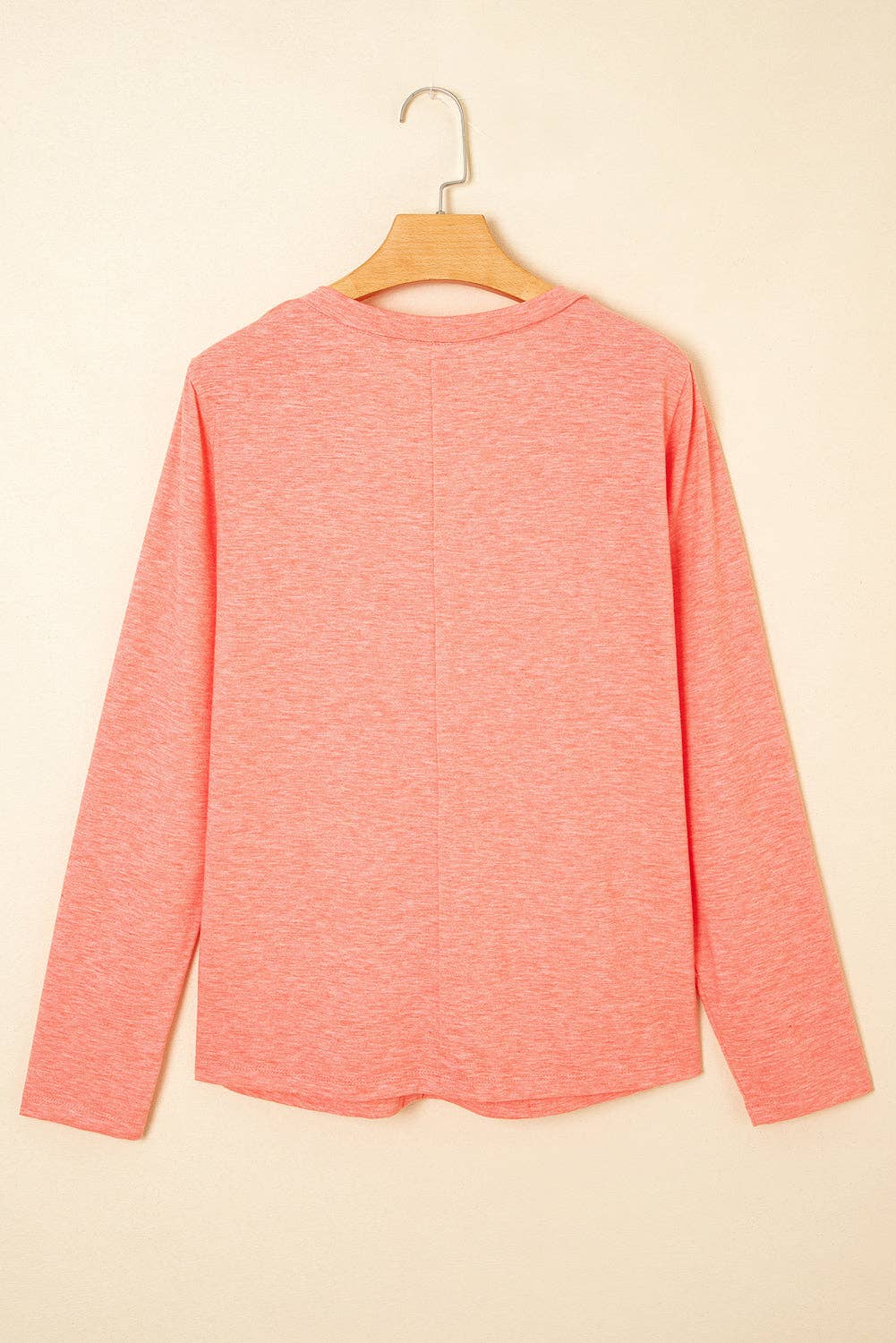 Floral Patchwork Long Sleeve T-Shirt: Fresh Salmon / M