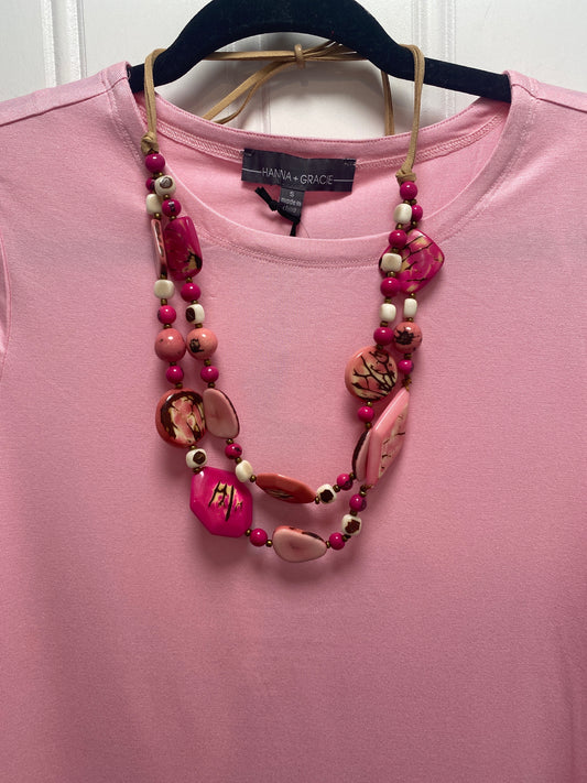 Tagua Necklace Pinks