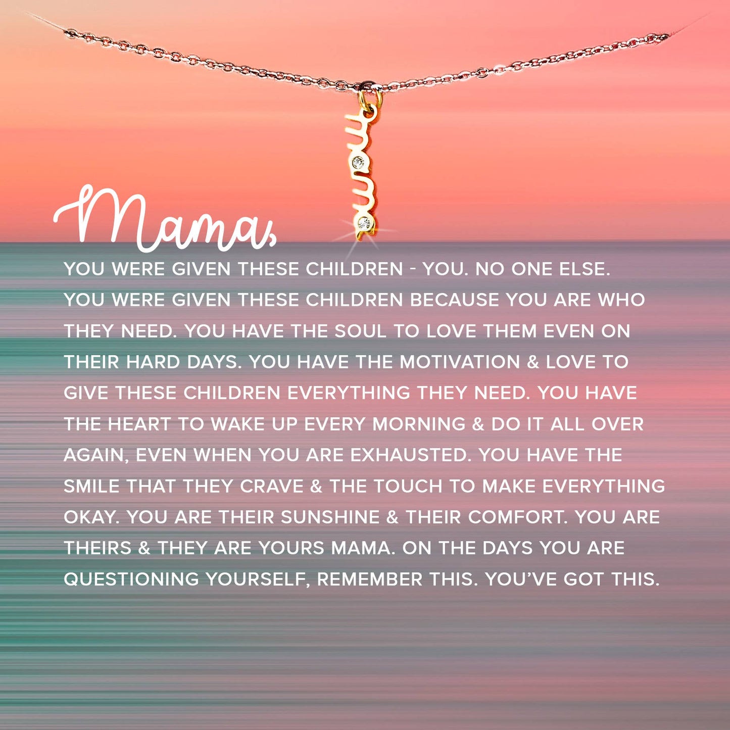Mama Waterproof Necklace / Summershine: Stainless Steel Gold