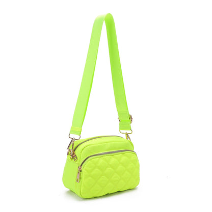 Angela Quilted Crossbody Bag: Red