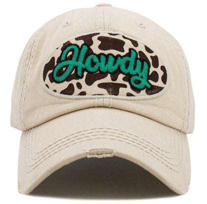 KBV1495 Howdy Washed Vintage Ballcap: Hot Pink