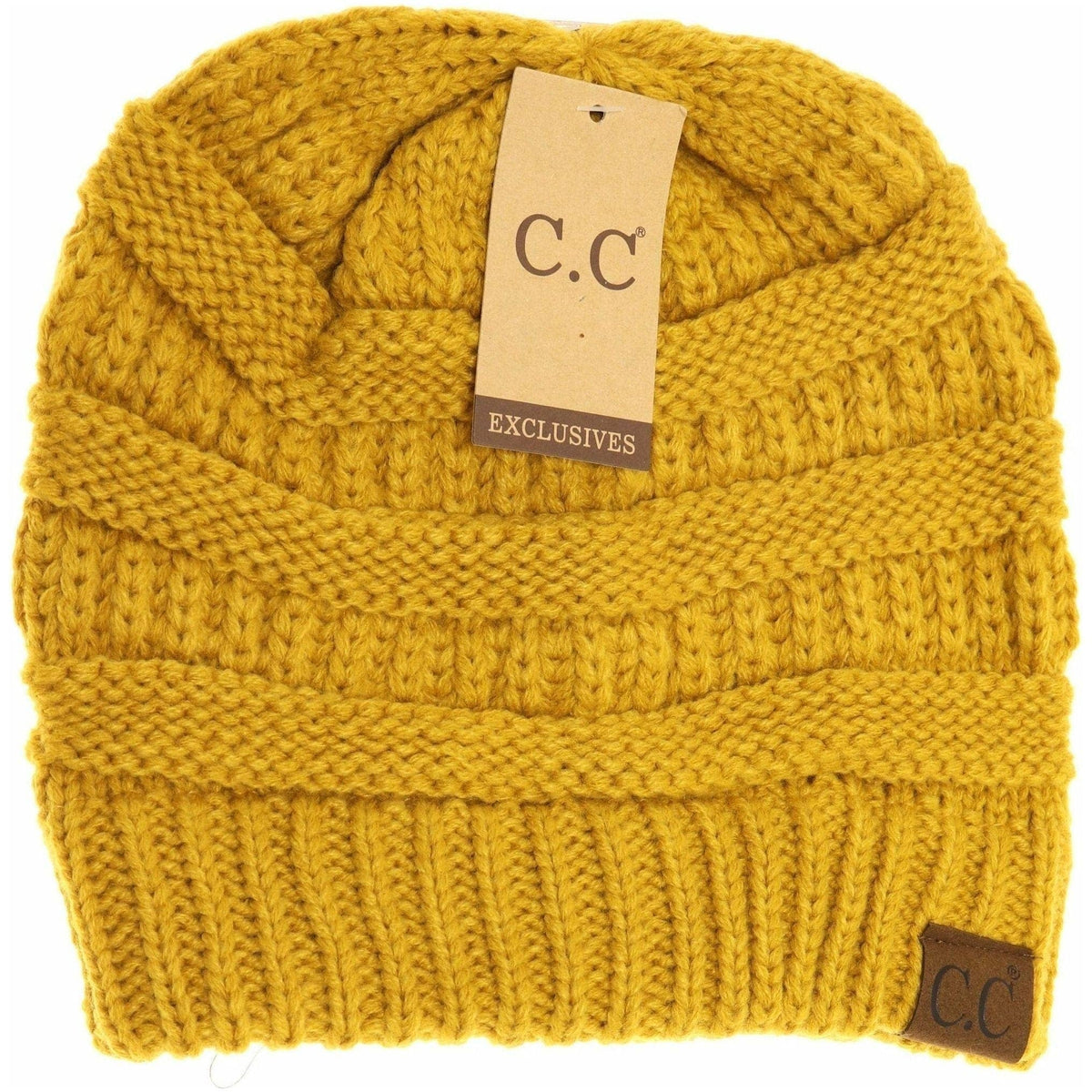 HAT20A Olivia Classic Knit Beanie: Beige