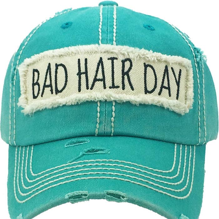 KBV1073 'BAD HAIR DAY' Distressed Cotton Cap: Camoflauge