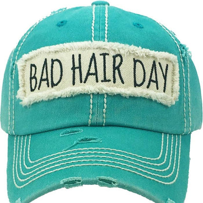 KBV1073 'BAD HAIR DAY' Distressed Cotton Cap: Camoflauge