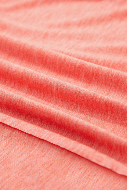 Floral Patchwork Long Sleeve T-Shirt: Fresh Salmon / L