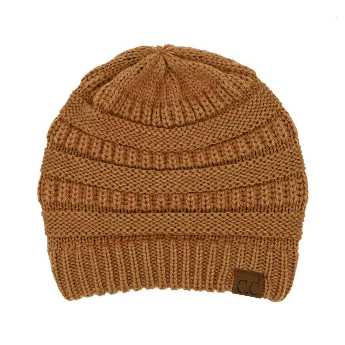 HAT20A Olivia Classic Knit Beanie: Toasted Almond