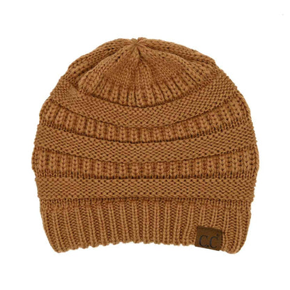 HAT20A Olivia Classic Knit Beanie: Toasted Almond