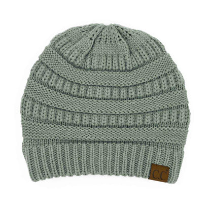 HAT20A Olivia Classic Knit Beanie: Dark Rose