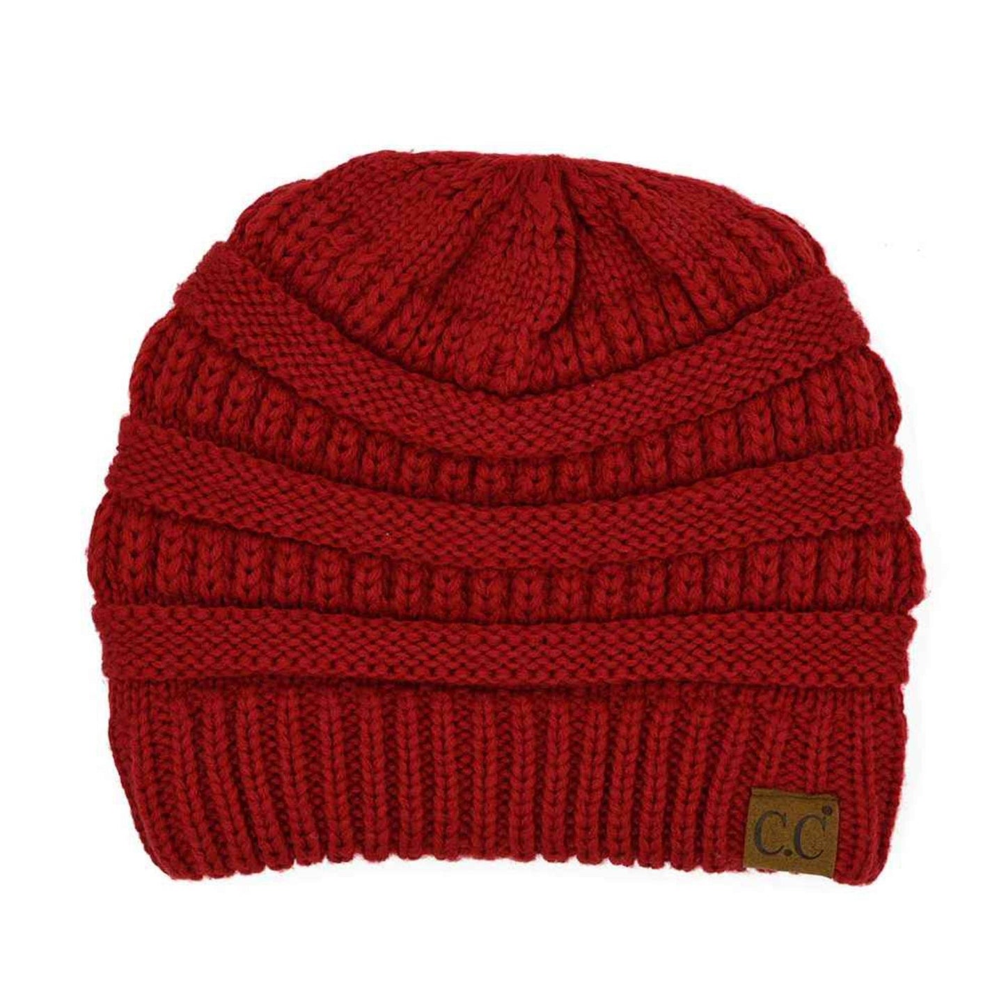 HAT20A Olivia Classic Knit Beanie: Red