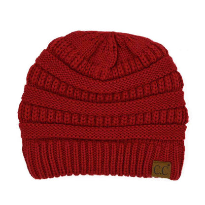 HAT20A Olivia Classic Knit Beanie: Red