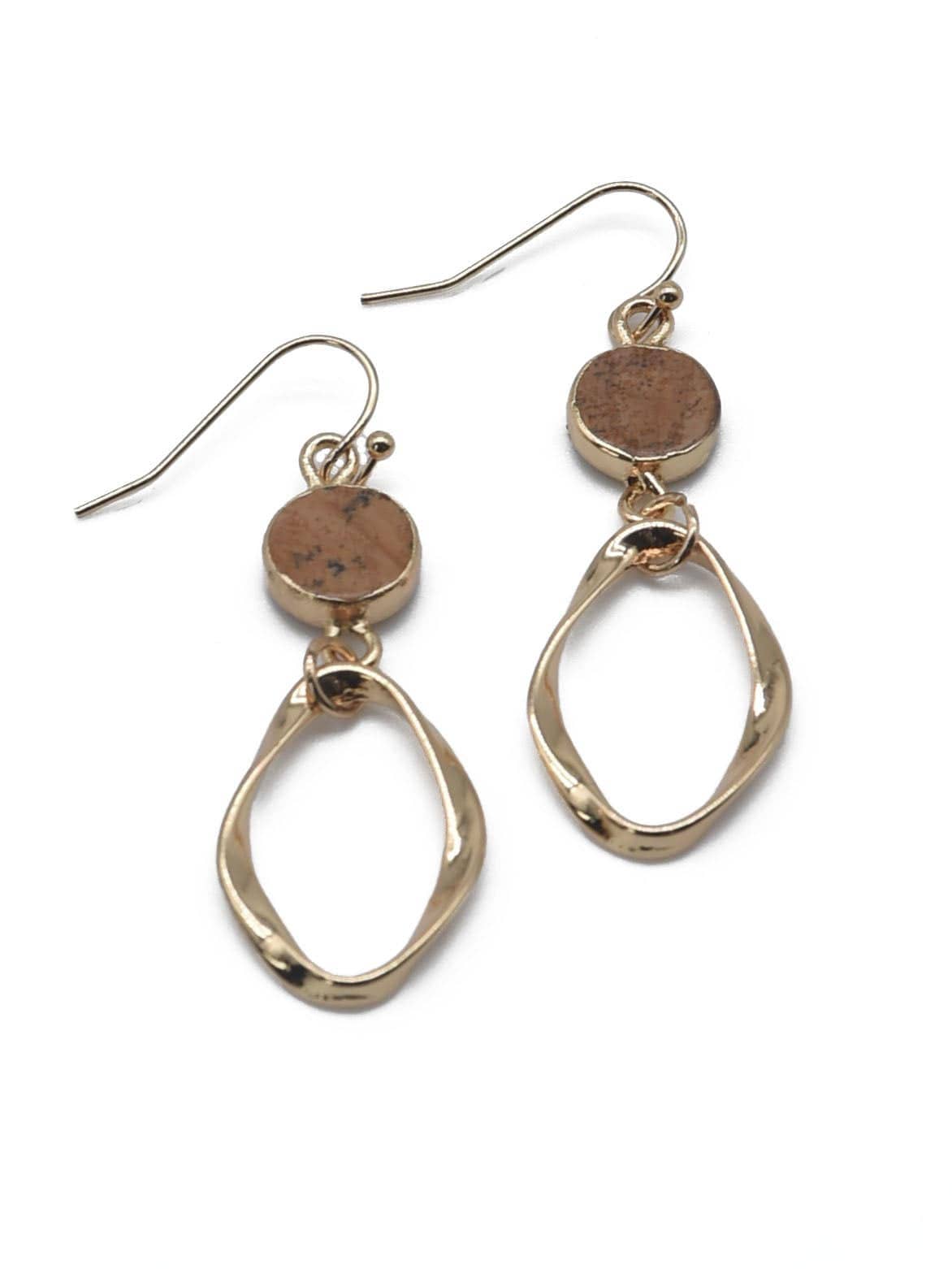 Semi Precious Stone Dangle Earrings: Turquoise