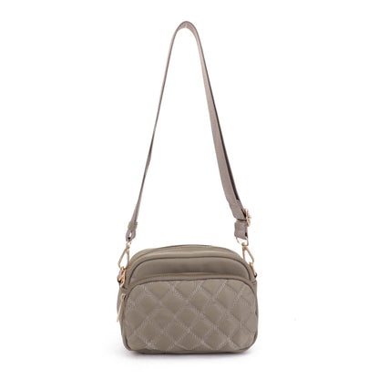 Angela Quilted Crossbody Bag: Red