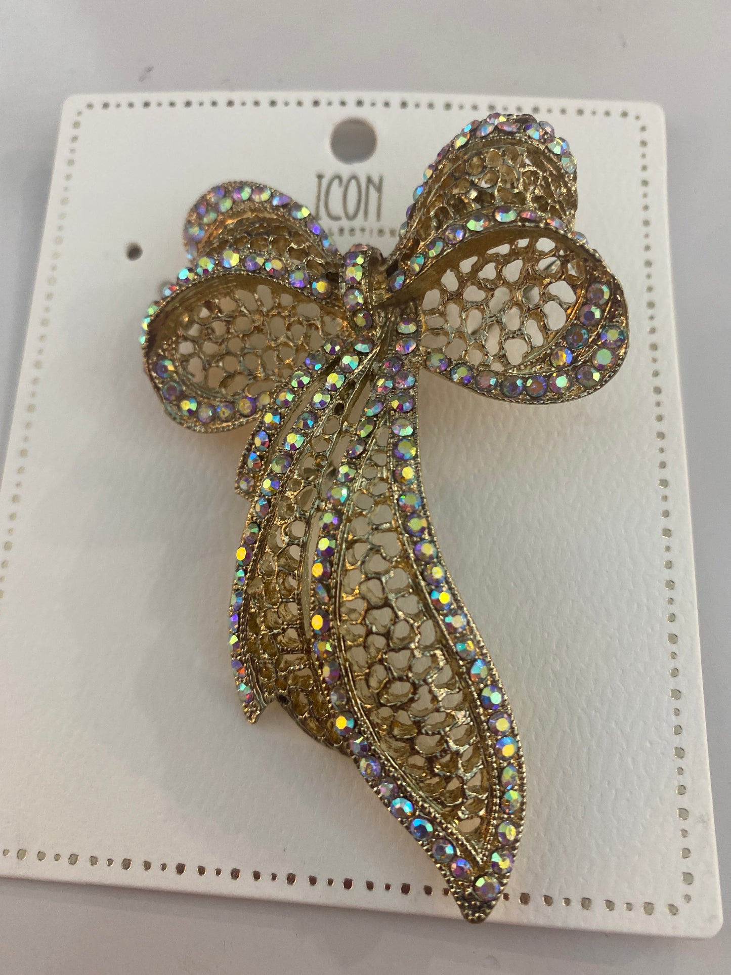 Jeweled Bow Brooch