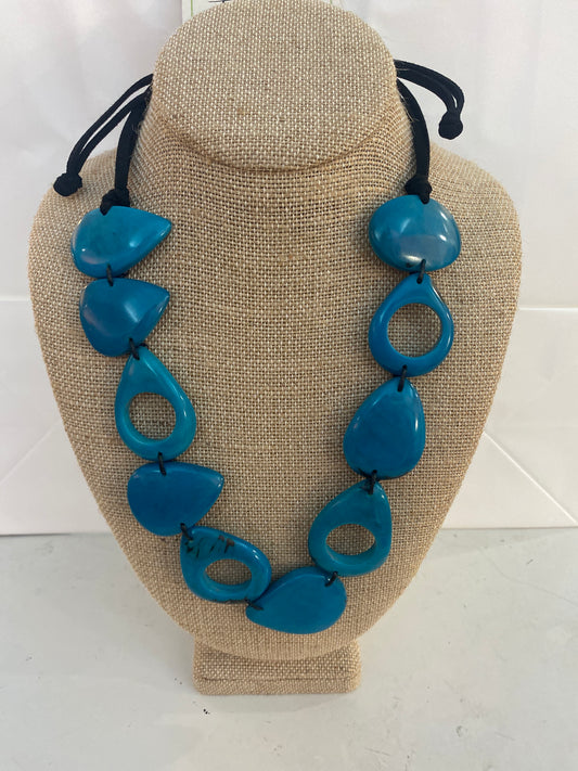 Tagua Necklace Blue/Teal