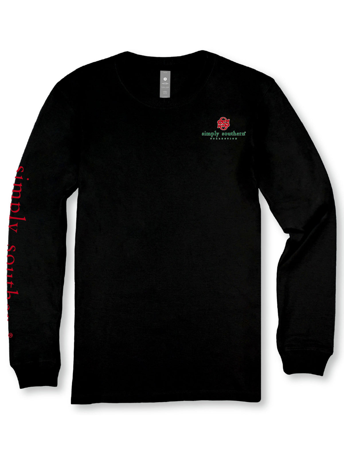 Simply Southern Christmas Tree Black Long Sleeve T-Shirt