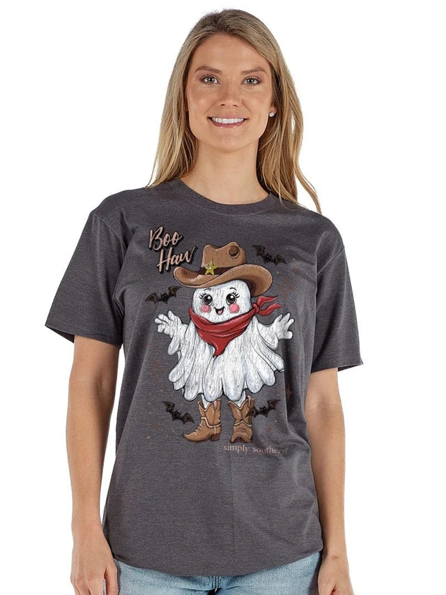 Simply Southern Boo Haw S/S Tee Iron Heather T-Shirt