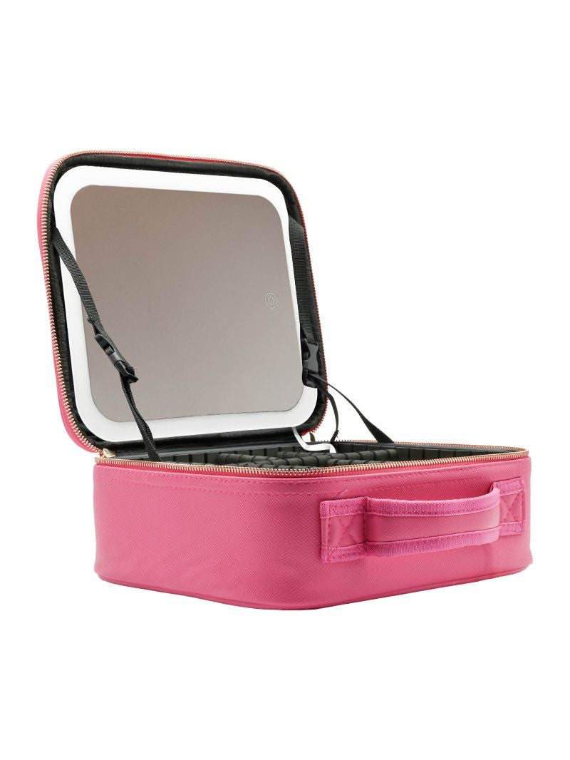 Vegan Leather Mirrored Light Up Travel Cases