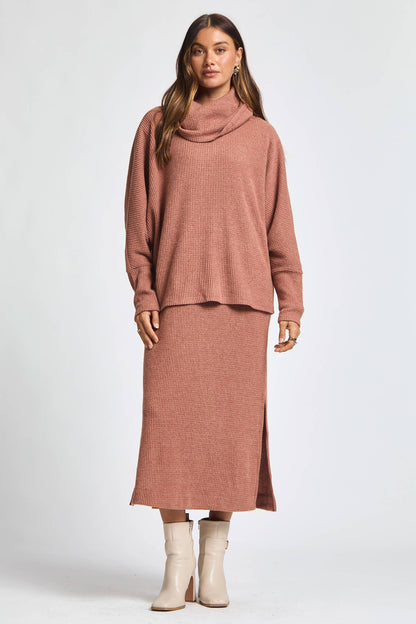 2 Piece Cozy Thermal Layered Set: Wine / S