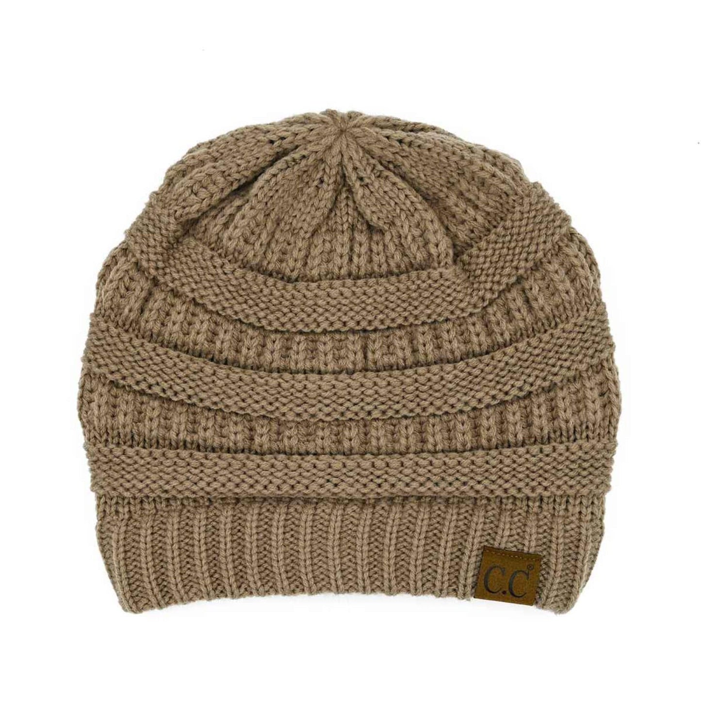 HAT20A Olivia Classic Knit Beanie: Toasted Almond