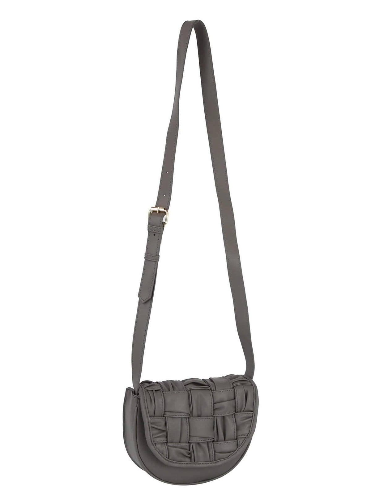 Yasmin Woven Leather Women's Crossbody Bag: Gray