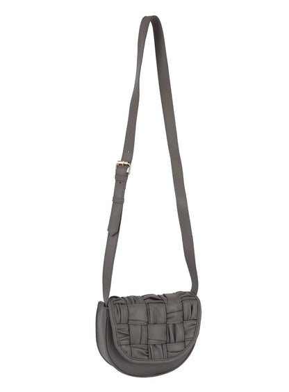 Yasmin Woven Leather Women's Crossbody Bag: Gray