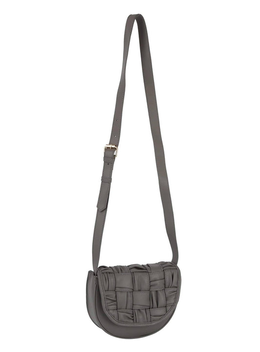 Yasmin Woven Leather Women's Crossbody Bag: Gray