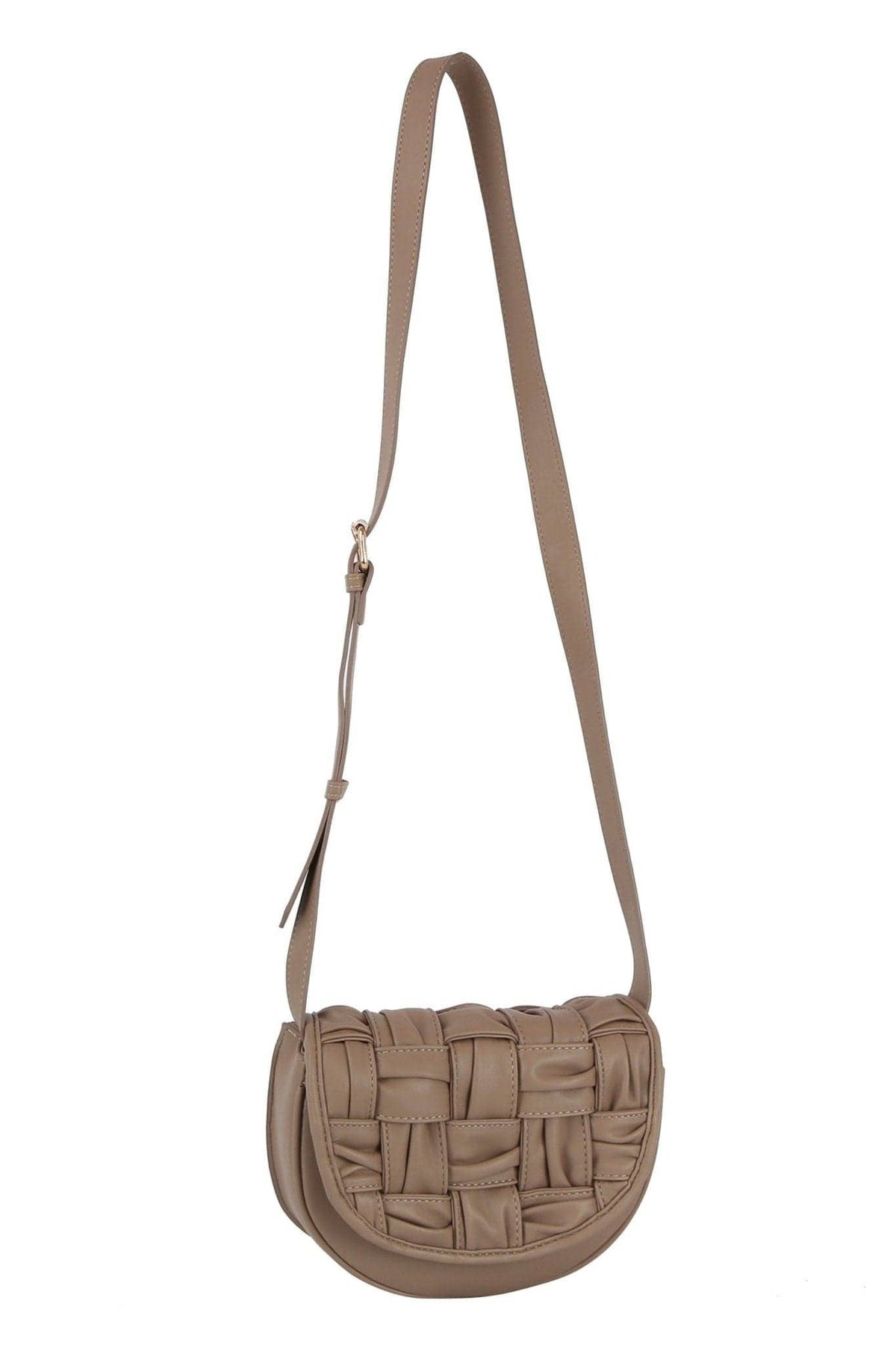 Yasmin Woven Leather Women's Crossbody Bag: Gray