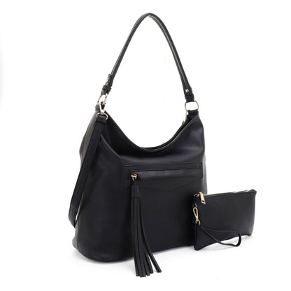 Eliza Front Tassel Pocket 2 in 1 Hobo Shoulder Bag S: Mauve