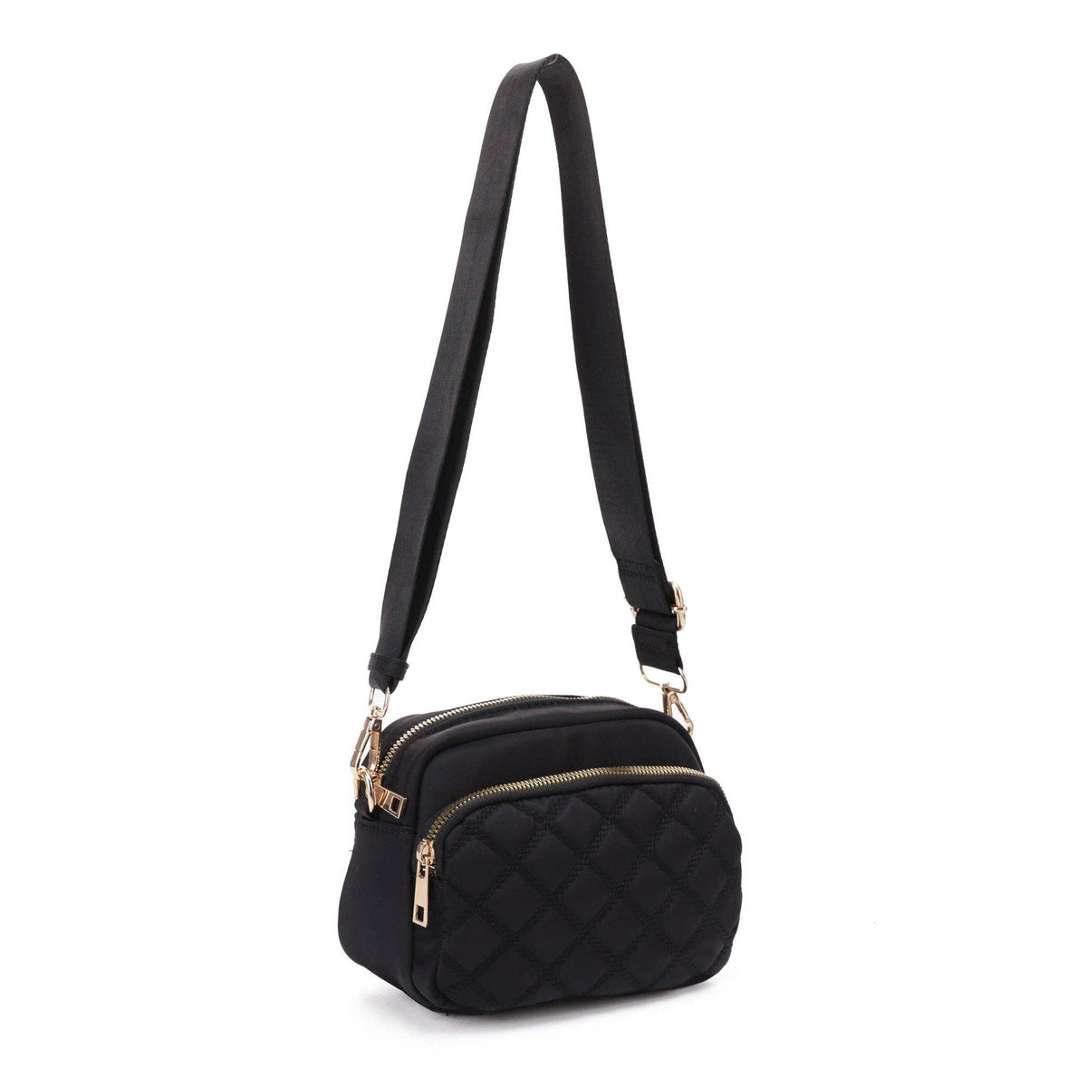 Angela Quilted Crossbody Bag: Red
