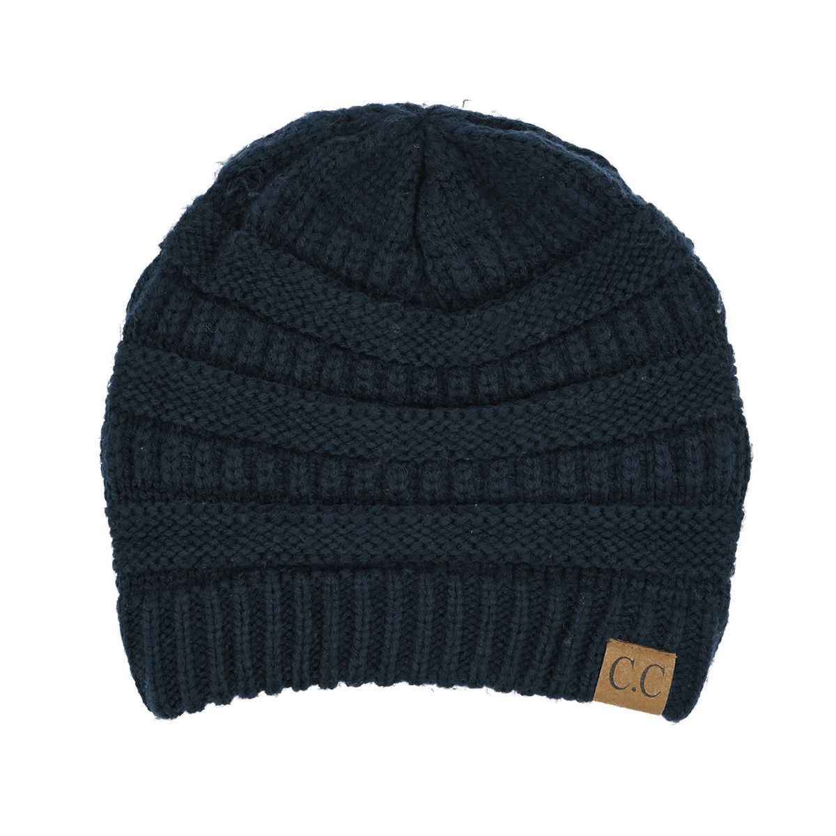 HAT20A Olivia Classic Knit Beanie: Navy