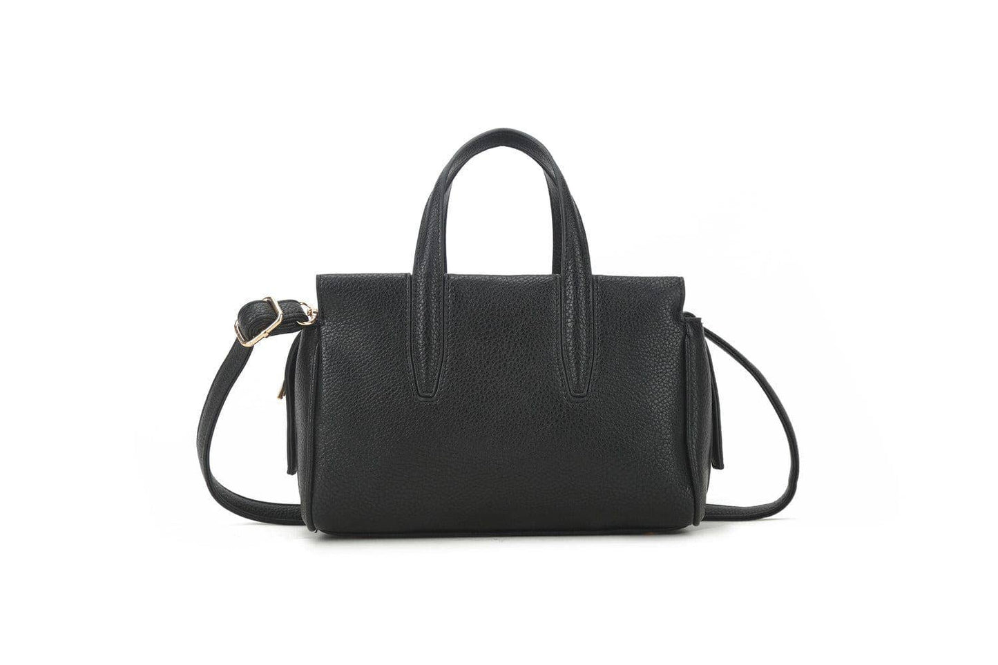 Antonia 3 Compartment Satchel/Crossbody Bag: Black