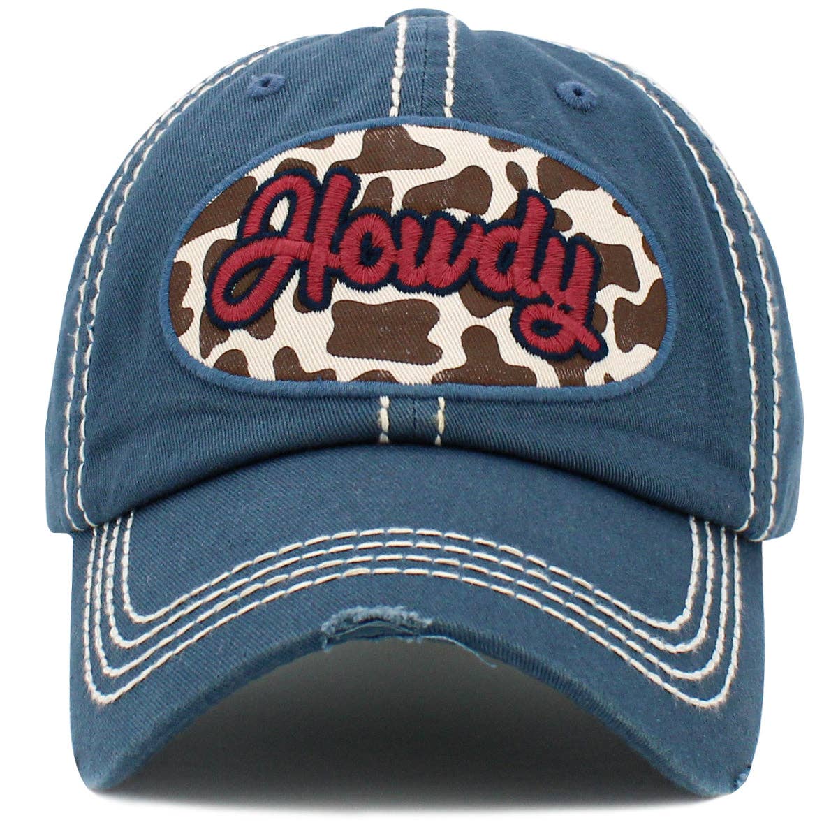 KBV1495 Howdy Washed Vintage Ballcap: Hot Pink