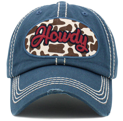 KBV1495 Howdy Washed Vintage Ballcap: Hot Pink