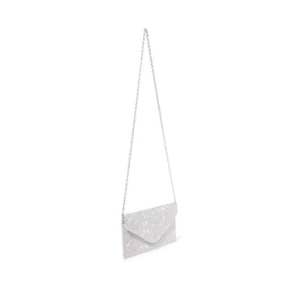 Rhinestone Embellished Envelope Clutch: Gold