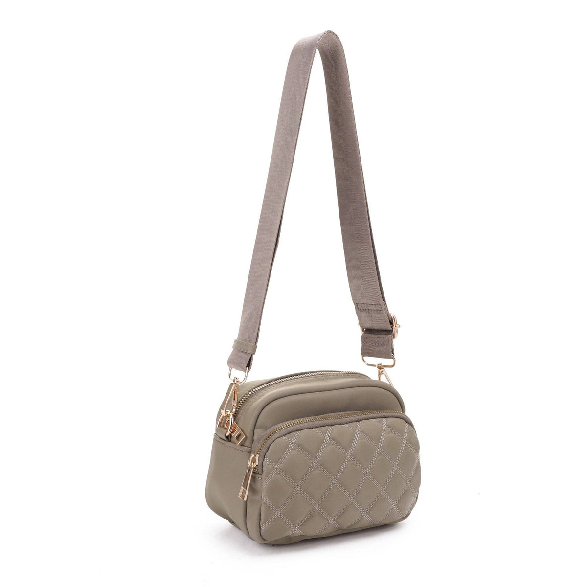 Angela Quilted Crossbody Bag: Red