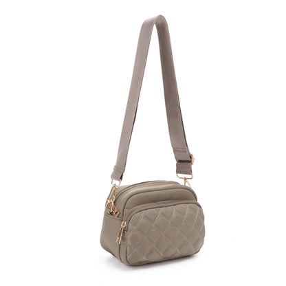 Angela Quilted Crossbody Bag: Red