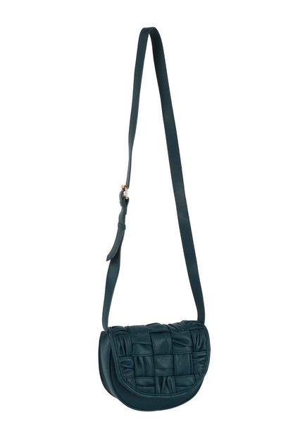 Yasmin Woven Leather Women's Crossbody Bag: Gray
