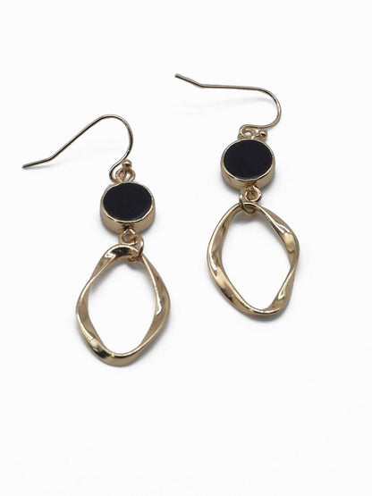 Semi Precious Stone Dangle Earrings: Turquoise