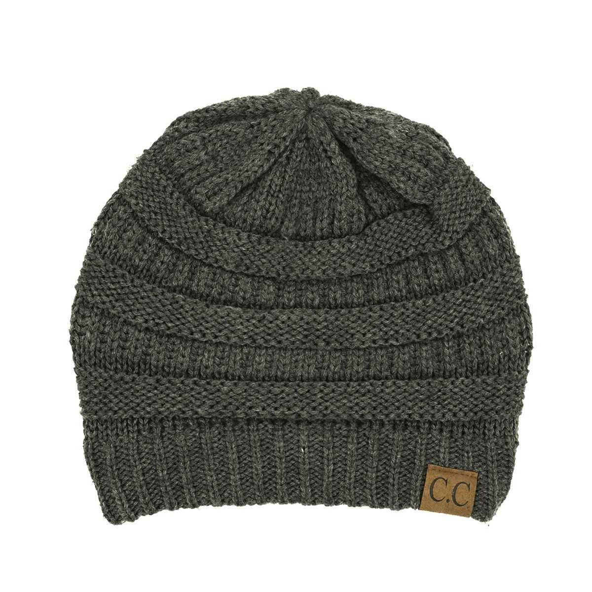 HAT20A Olivia Classic Knit Beanie: Beige