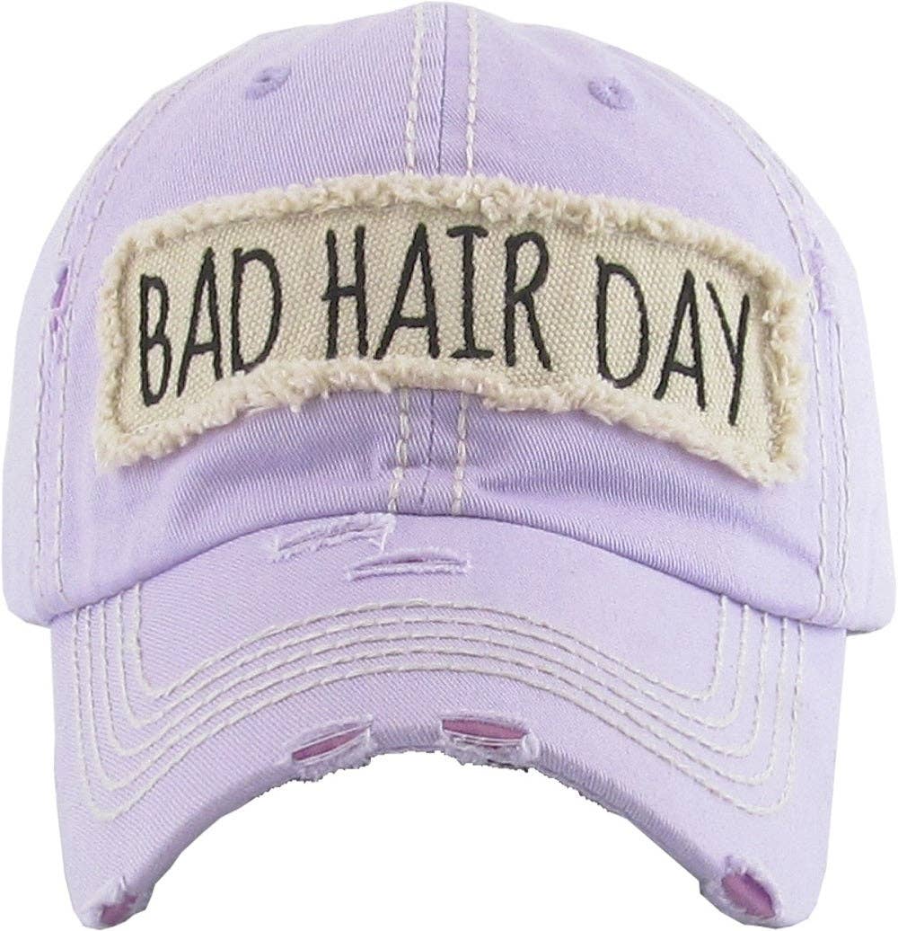 KBV1073 'BAD HAIR DAY' Distressed Cotton Cap: Camoflauge