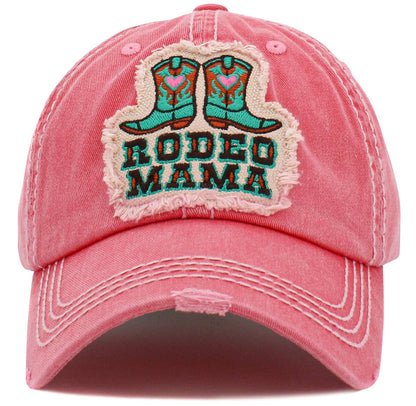 KBV1478 'Rodeo MaMa" Washed vintage Ballcap: Blue