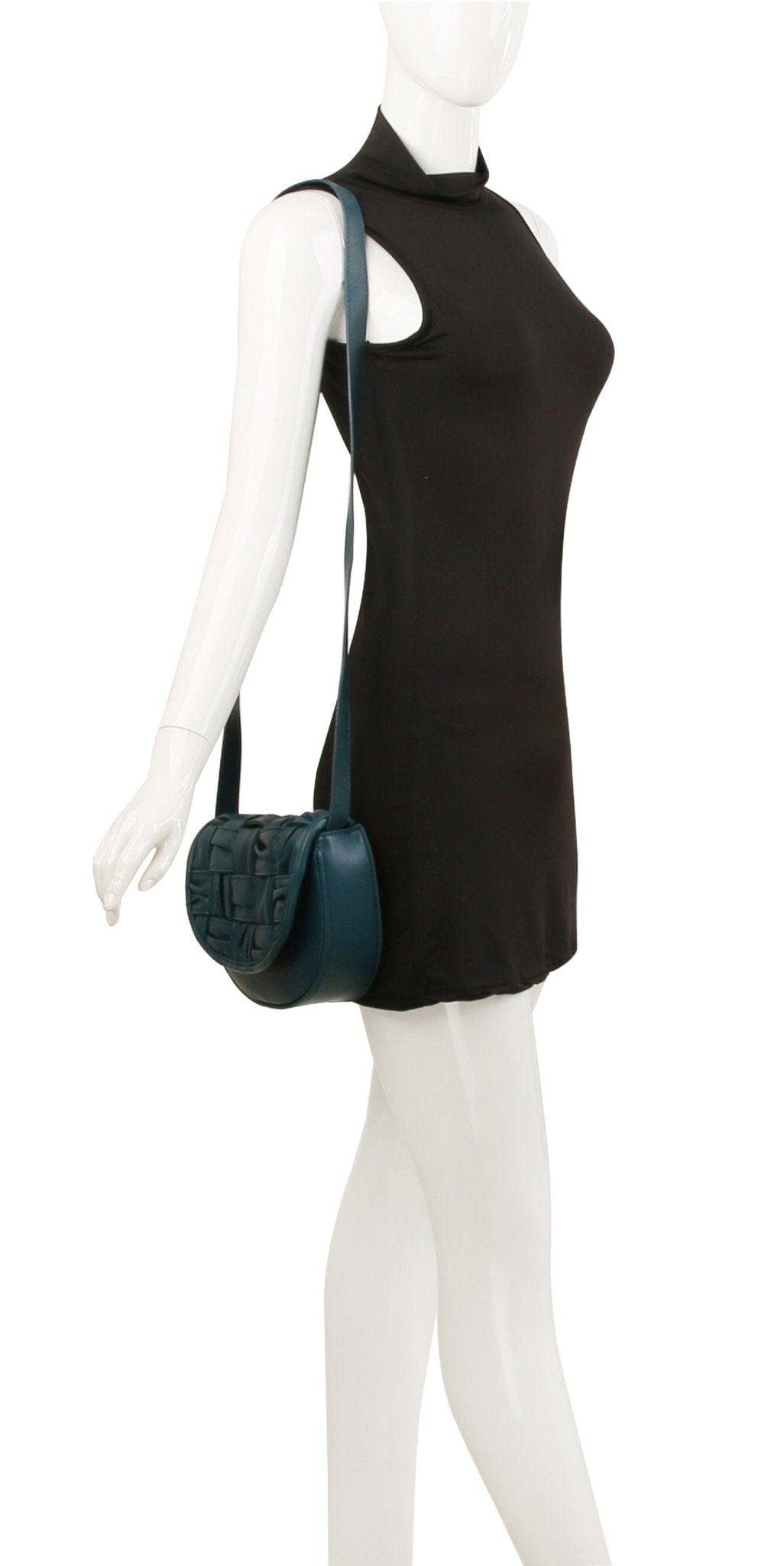 Yasmin Woven Leather Women's Crossbody Bag: Gray
