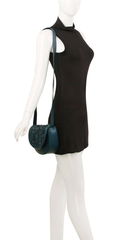 Yasmin Woven Leather Women's Crossbody Bag: Gray