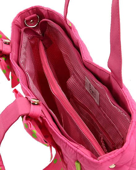Quilted Solid Diaper Bag: RDBK