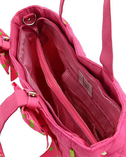 Quilted Solid Diaper Bag: RDBK