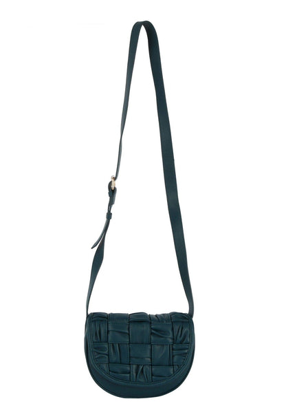 Yasmin Woven Leather Women's Crossbody Bag: Gray